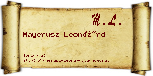 Mayerusz Leonárd névjegykártya